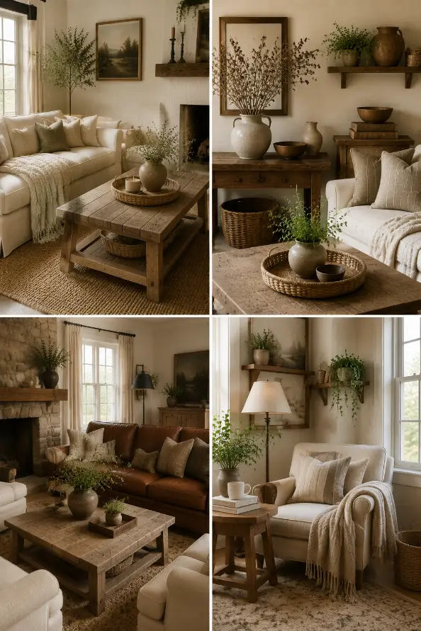 4 Farmhouse Living Room Styling Ideas