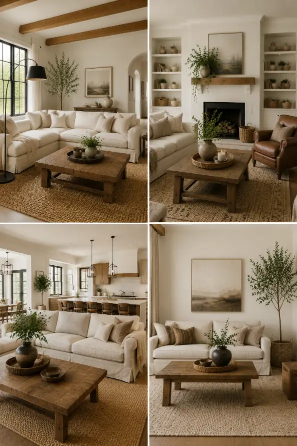 4 Modern Farmhouse Living Room Designs