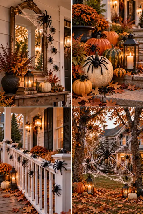 4 Outdoor Halloween Spider Decor Ideas