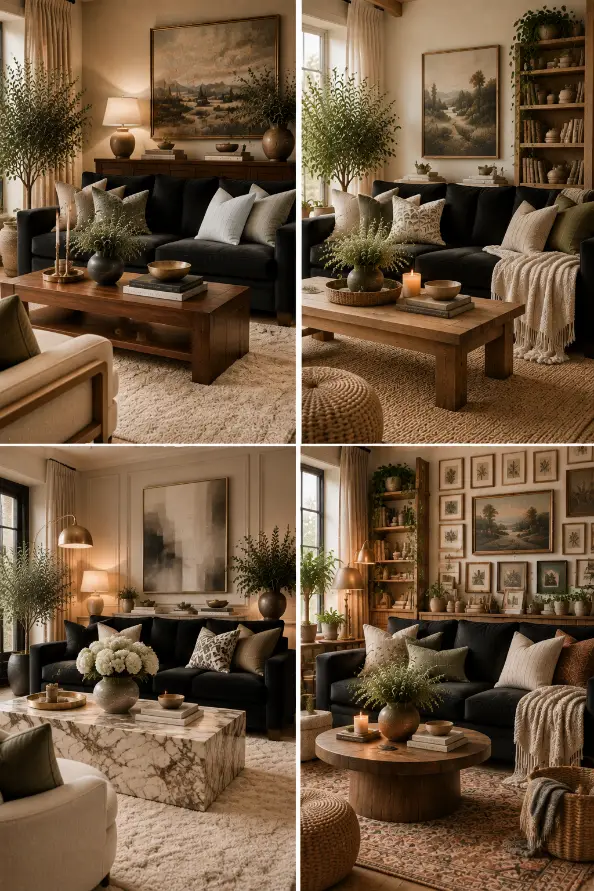 4 Timeless Black Sofa Living Room Designs