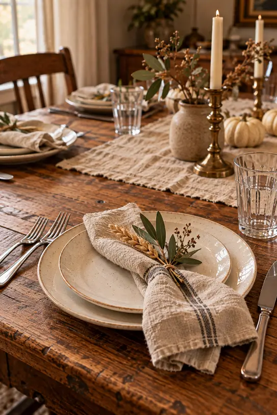 Autumn Branches in Rustic Pottery for Thanksgiving