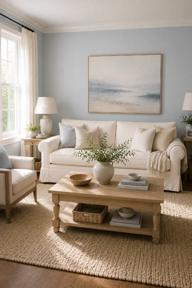 Blush Pink and Cream Living Room Ideas