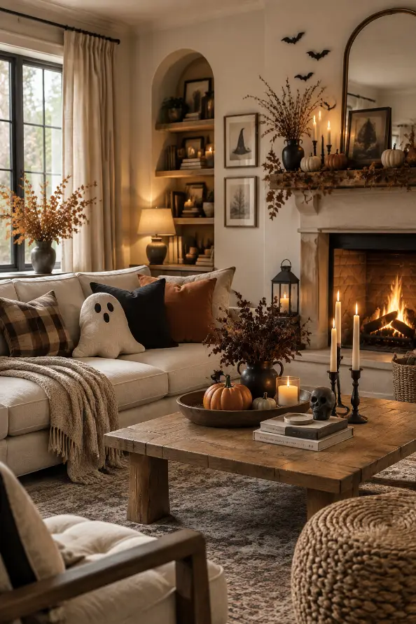 Cozy Halloween Living Room Ideas for a Warm Spooky Home