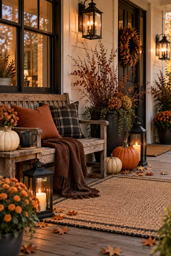 Cozy Halloween Porch Seating Ideas
