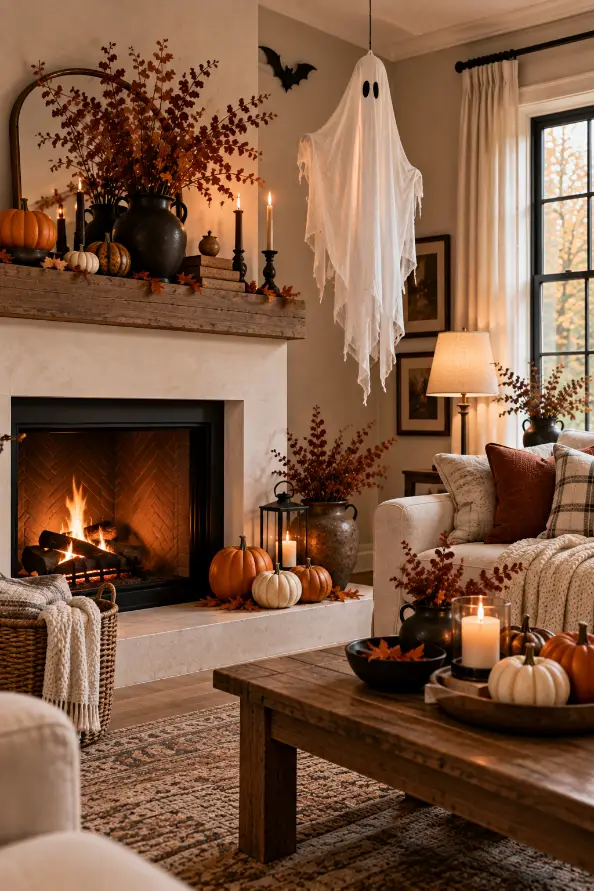 Cute Ghost Halloween Living Room Decor