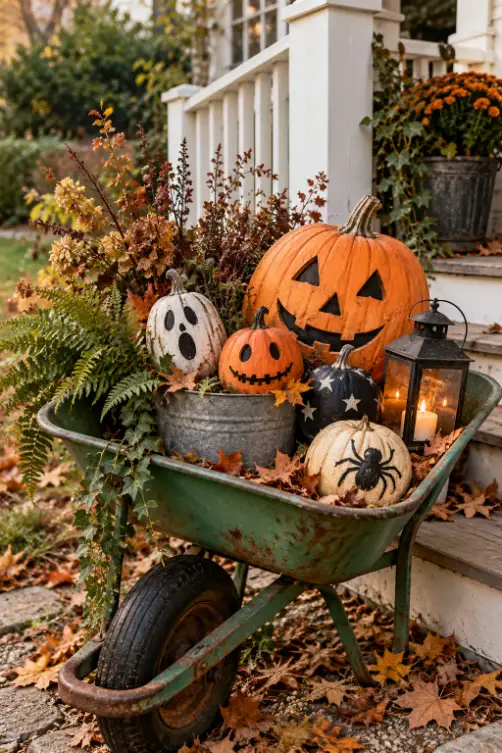 DIY Halloween Wheelbarrow Decoration Idea