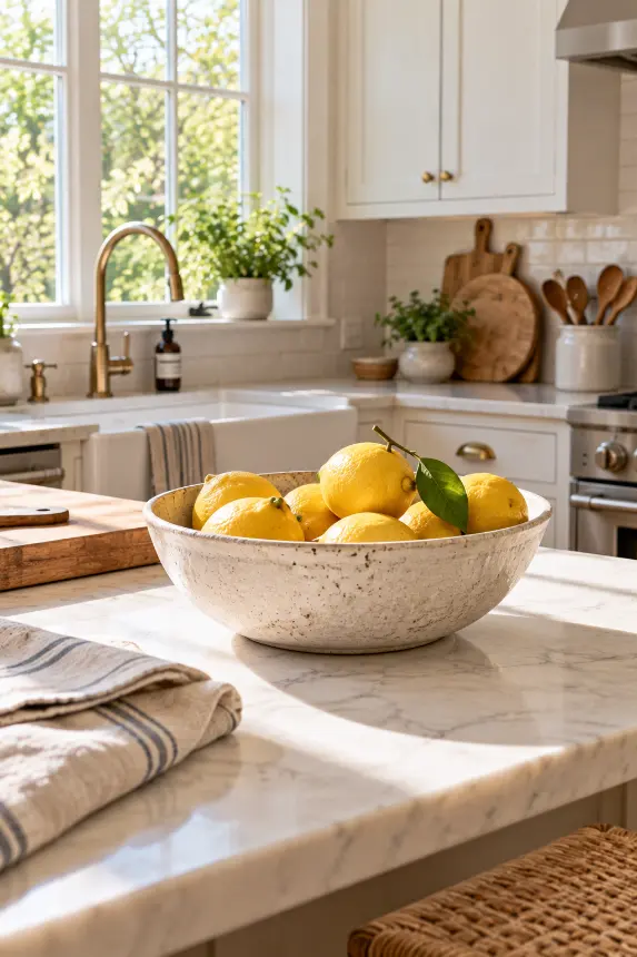 Easy Spring Kitchen Decor With Fresh Lemons