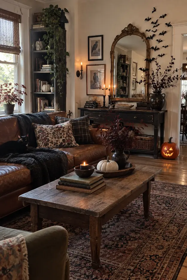 Eclectic Halloween Living Room Decor