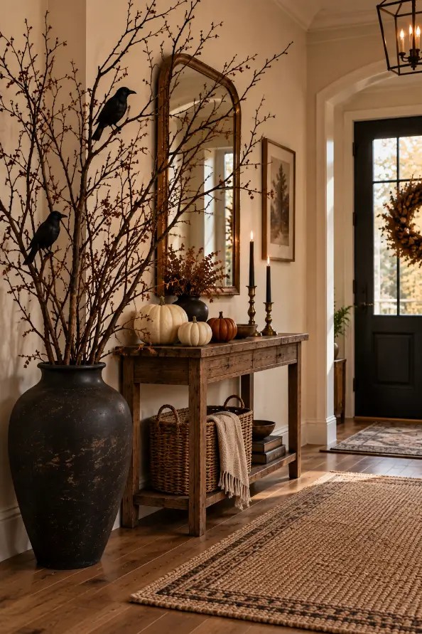 Elegant Halloween Decor With Dried Branches