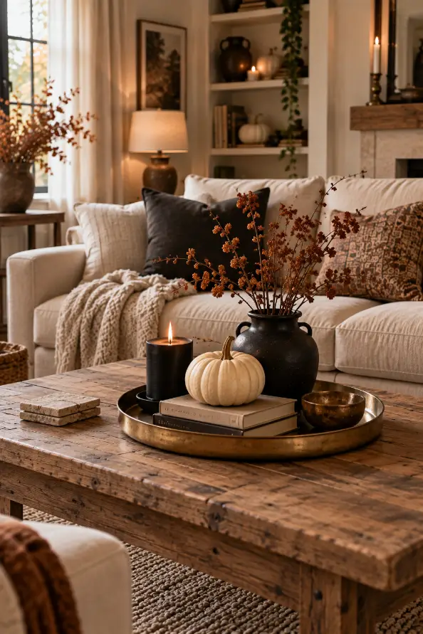 Elegant Halloween Fireplace Mantel Decor