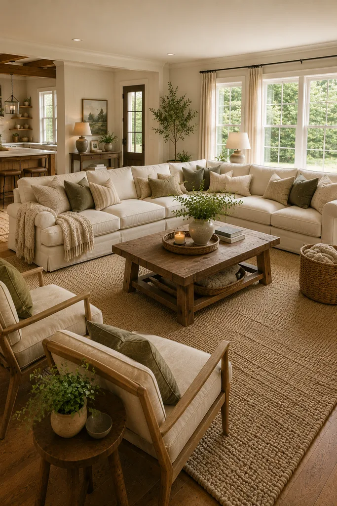 Family-Friendly Farmhouse Living Room Ideas