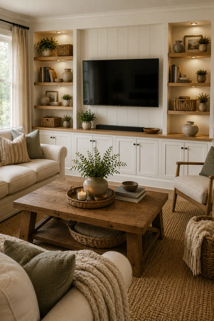 Farmhouse TV Wall Living Room Ideas