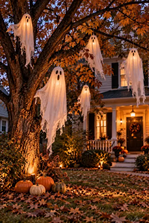 Floating Ghosts Outdoor Halloween Decor