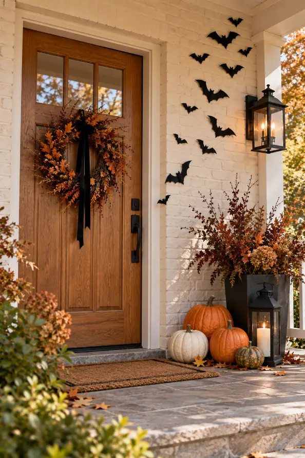 Flying Bat Halloween Front Door Decor