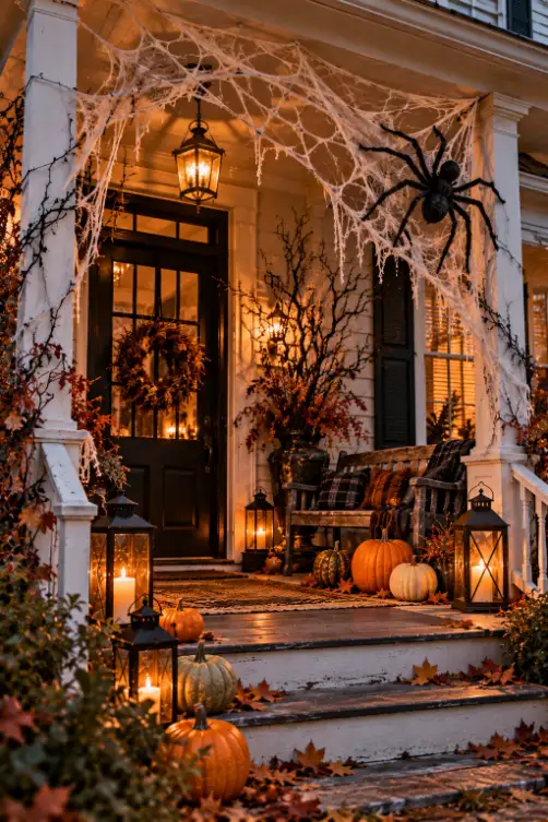 Giant Spiderweb Halloween Porch Decor