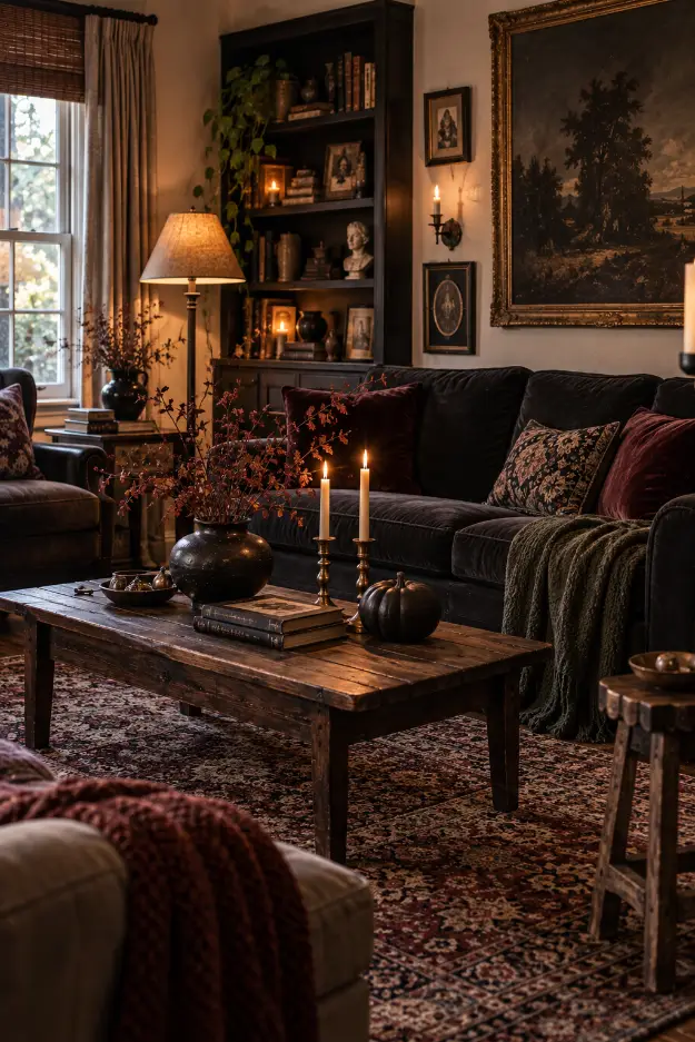 Gothic Living Room Halloween Decor