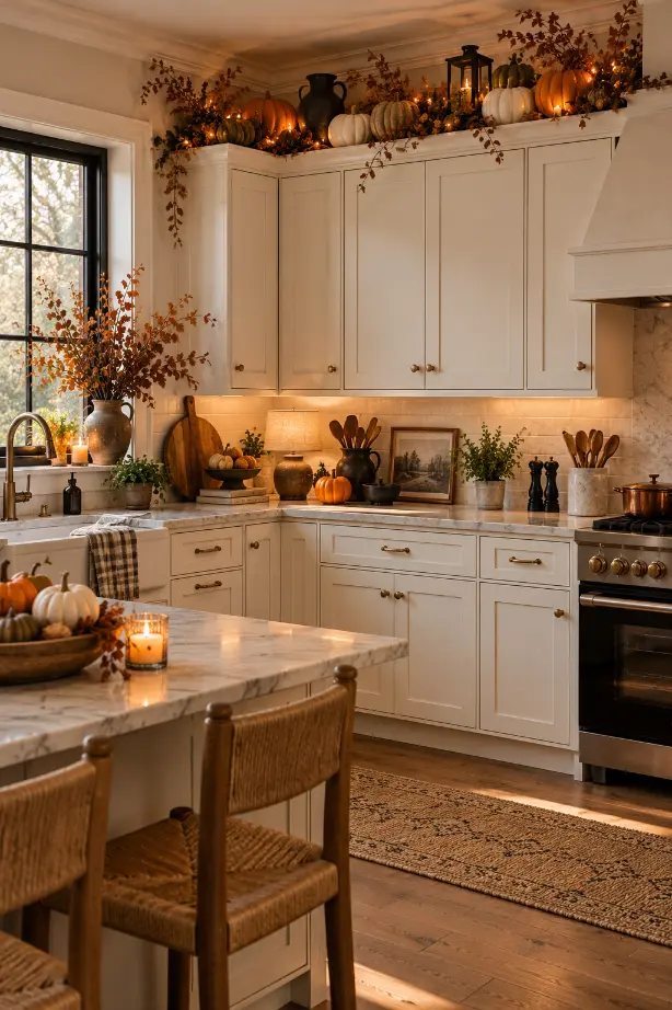 Halloween Decor Above Kitchen Cabinets