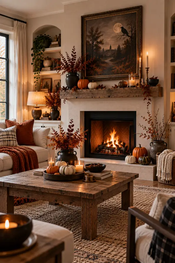 Halloween Fireplace Artwork & Mantel Ideas