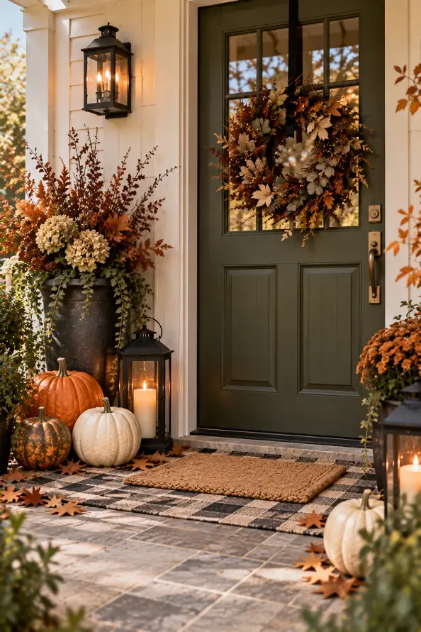 Halloween Porch Decor With Corn Stalks