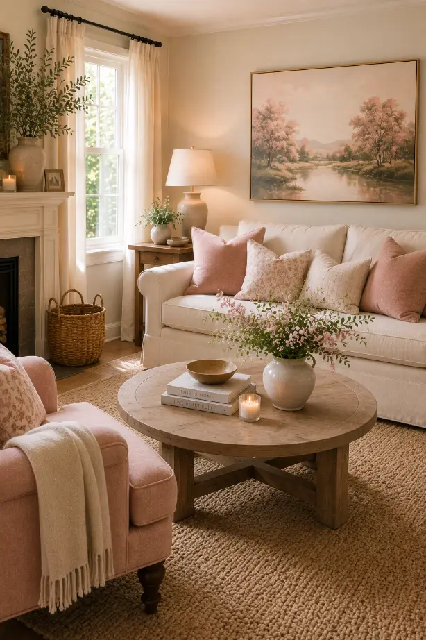Pastel Tropical Living Room Ideas