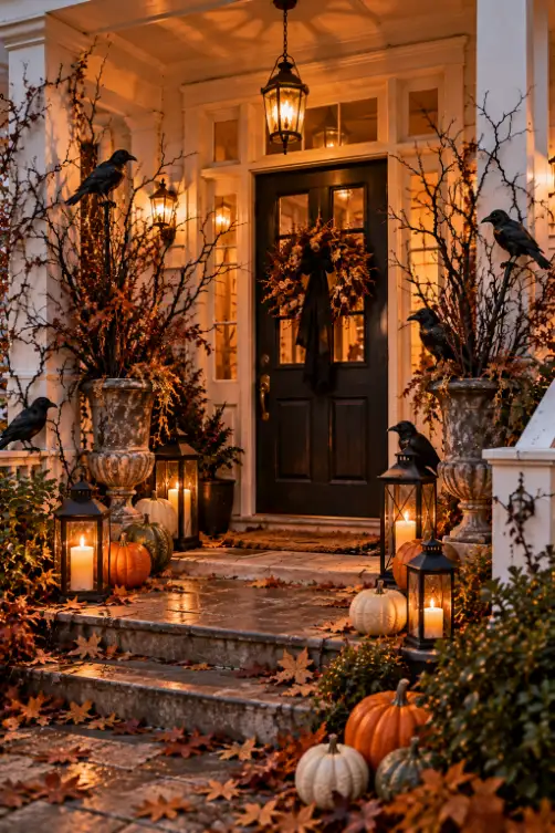 Raven Halloween Front Door Decor Ideas
