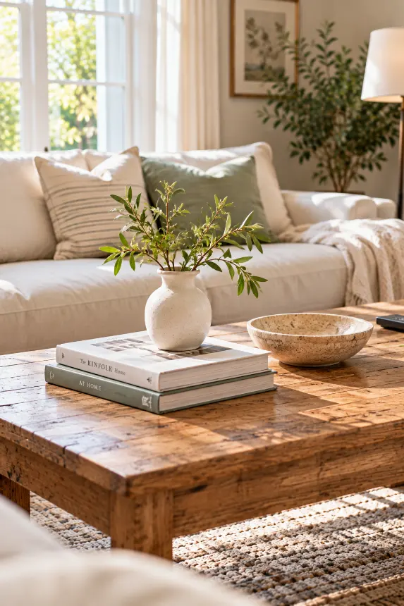 Simple Spring Coffee Table Decor Idea