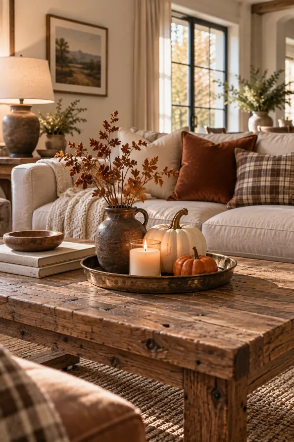 Simple Thanksgiving Coffee Table Decor