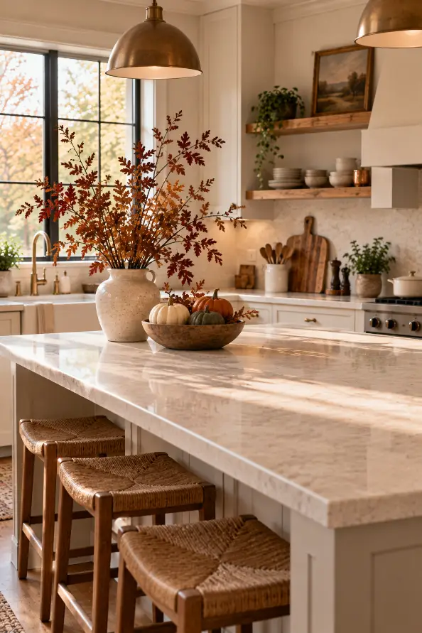 Simple Thanksgiving Kitchen Island Decor