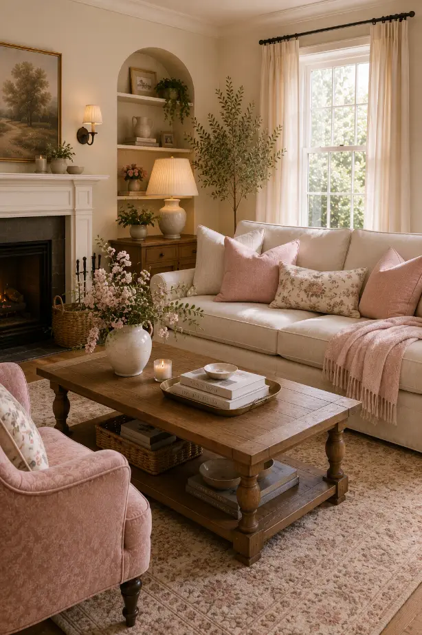 Soft Pink Living Room Ideas for a Warm, Elegant Look