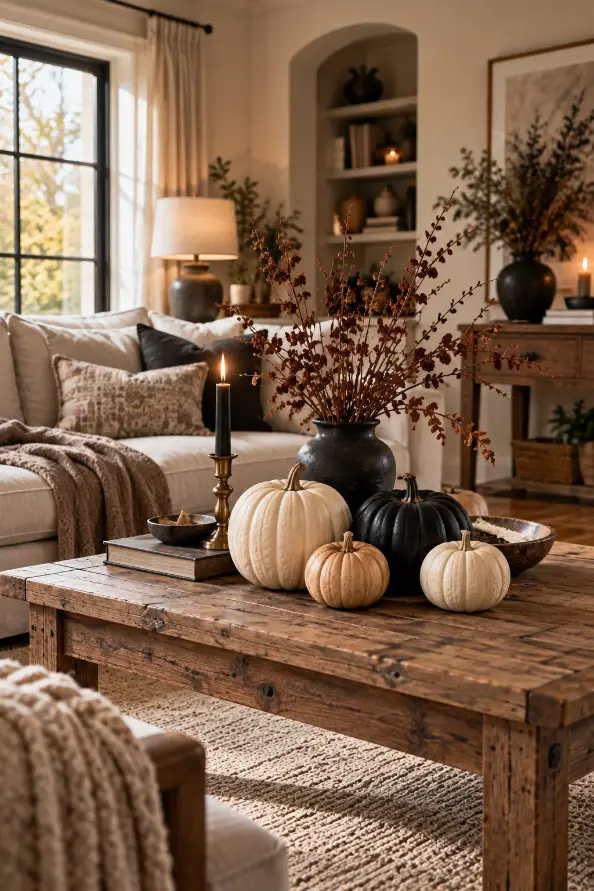 Sophisticated Halloween Coffee Table Decor