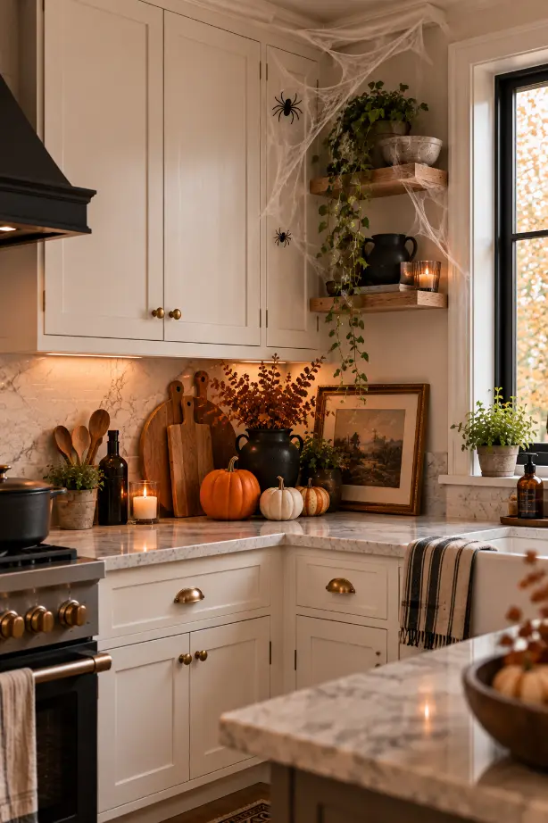 Spider Web Halloween Kitchen Decor Ideas