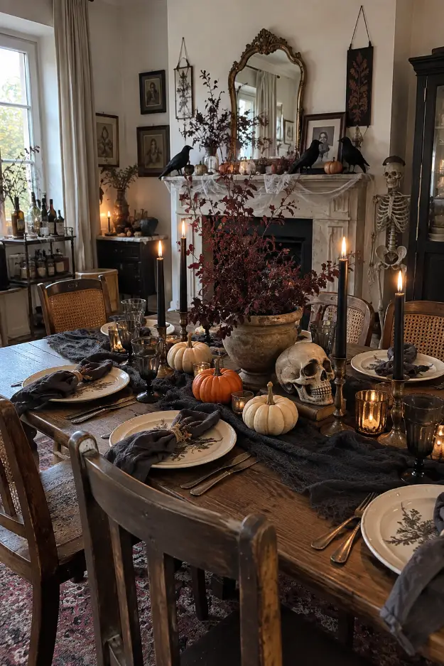Spooky Halloween Dining Room Decor Idea