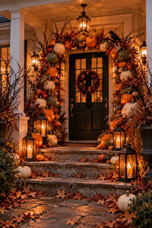 Spooky Pumpkin Arch for the Front Door