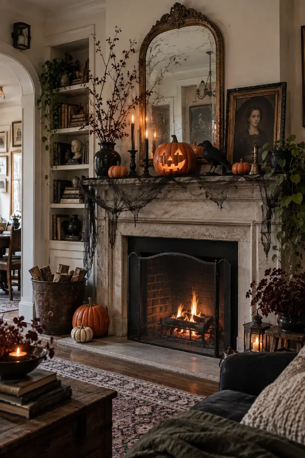 Vintage Halloween Mantel Decor Ideas