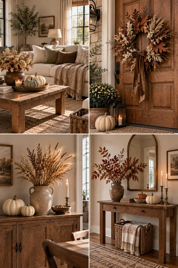 Warm & Natural Thanksgiving Home Decor Idea