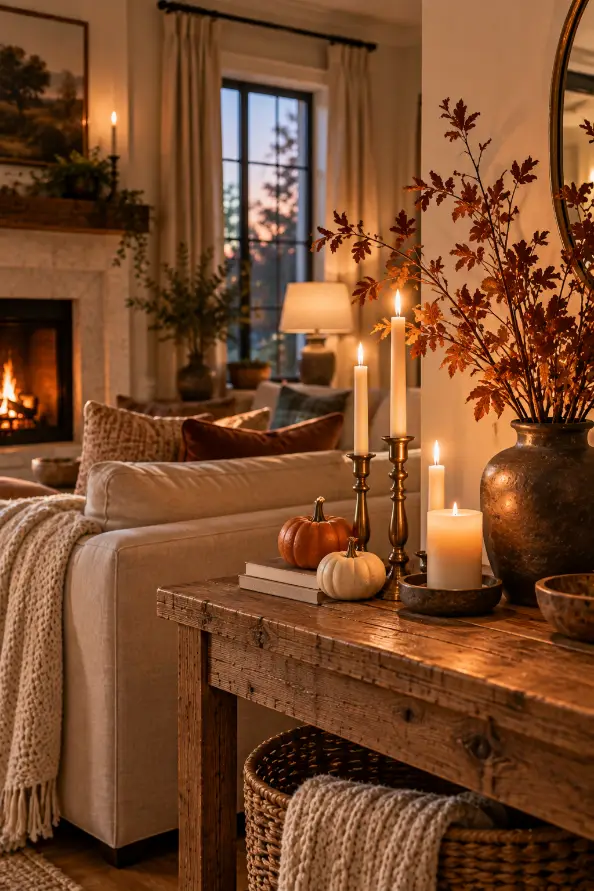 Warm Thanksgiving Candlelight Decor Ideas