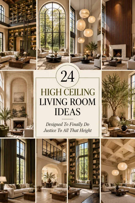 24 High-Ceiling Living Room Ideas