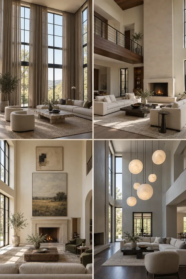 4 Dramatic High Ceiling Living Room Ideas