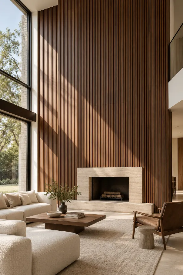 Cascading Pendant Lights for a High Ceiling Living Room