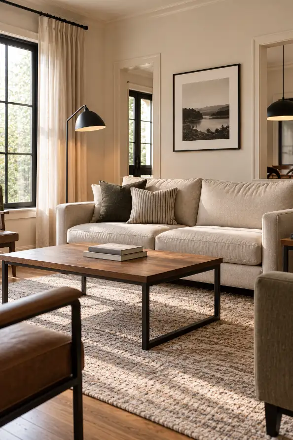 Cozy Neutral Modern Living Room