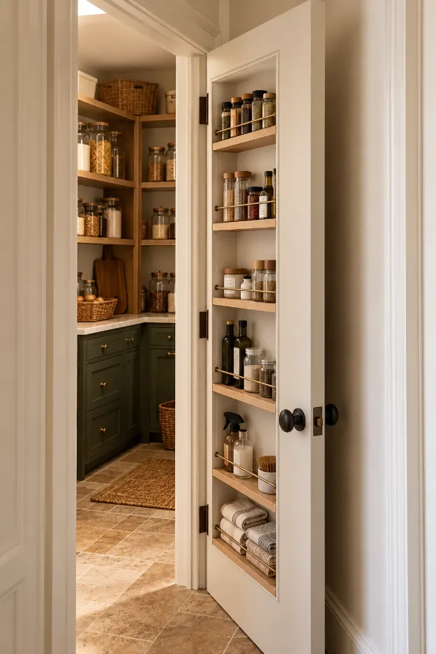 Cozy Organized Pantry Door Storage