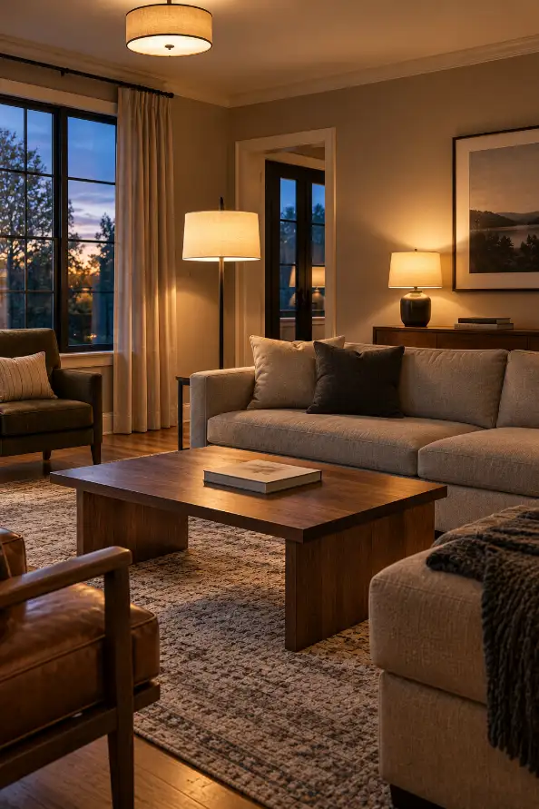 Cozy Twilight Modern Living Room