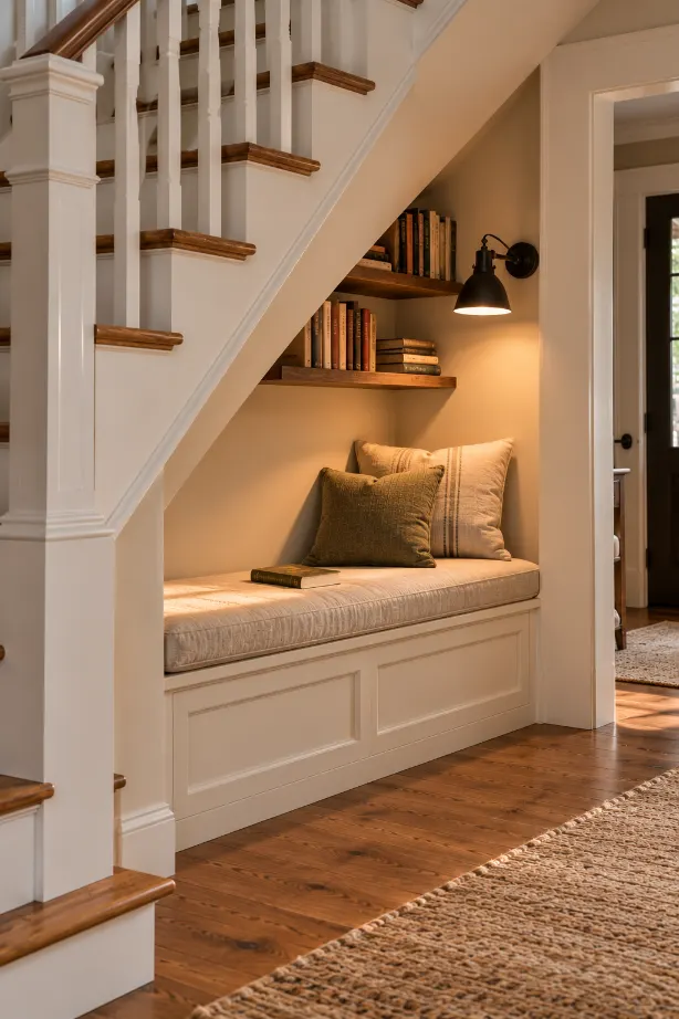 Cozy Under-Stair Reading Nook