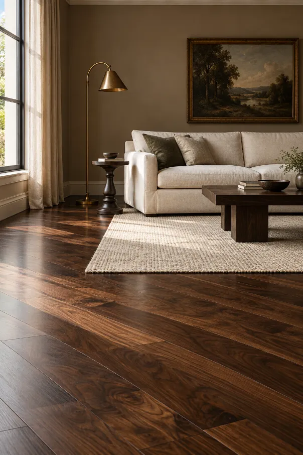 Extra-Wide European Oak Flooring in the Living Room