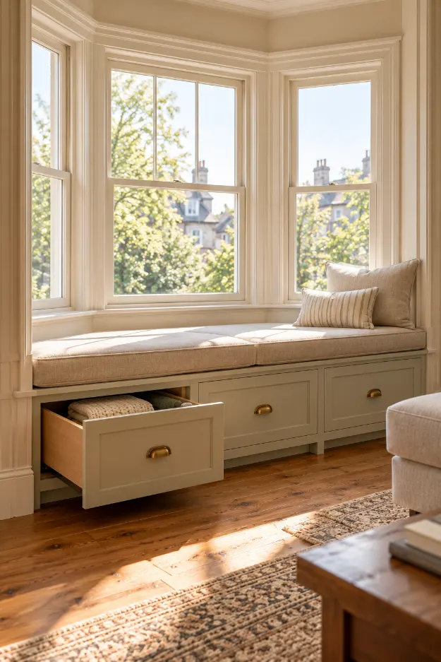 Sunlit Bay Window Reading Nook