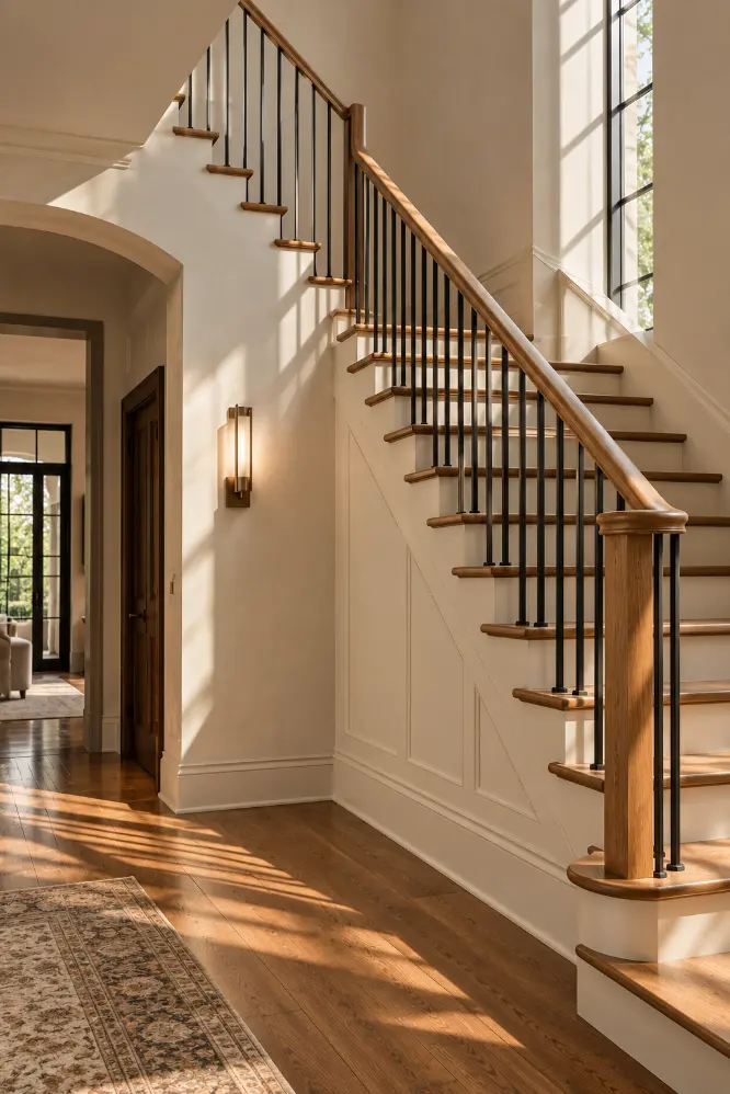 Sunlit Oak Staircase Elegance