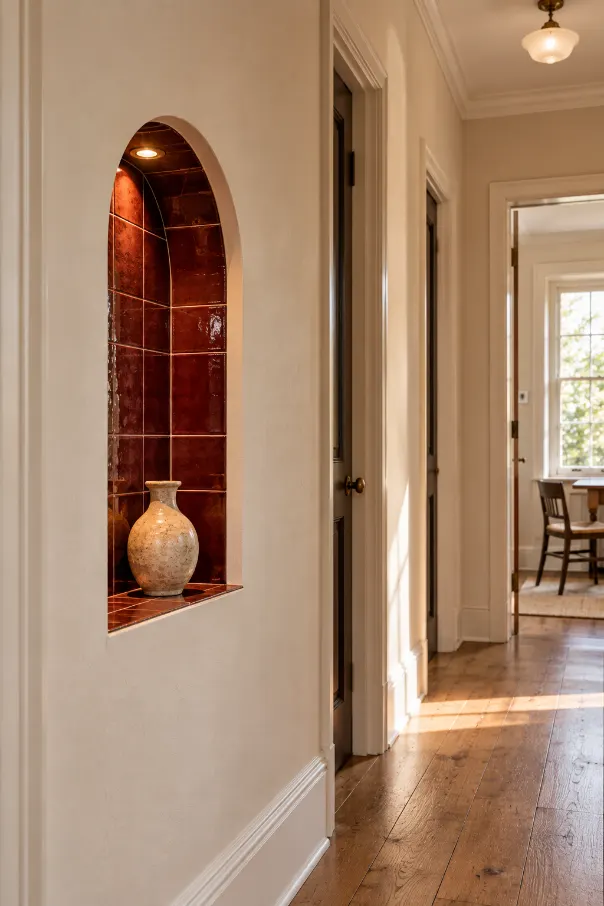 Warm Arched Niche Hallway