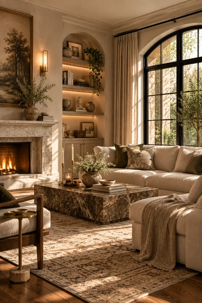 Warm Mediterranean Living Room Retreat