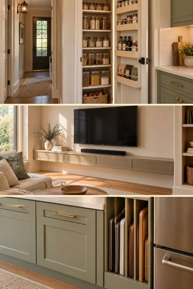 Warm Modern Storage Triptych