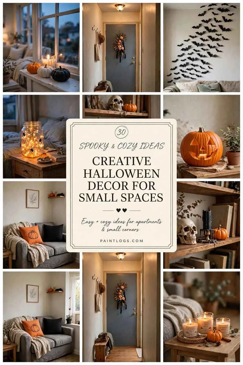 30 creative Halloween decor ideas for small spaces, collage of small home Halloween displays with title panel